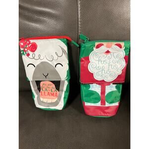 NIP Thirty One 31 Hide and Peek Pouch Holiday Llama Santa's Beard